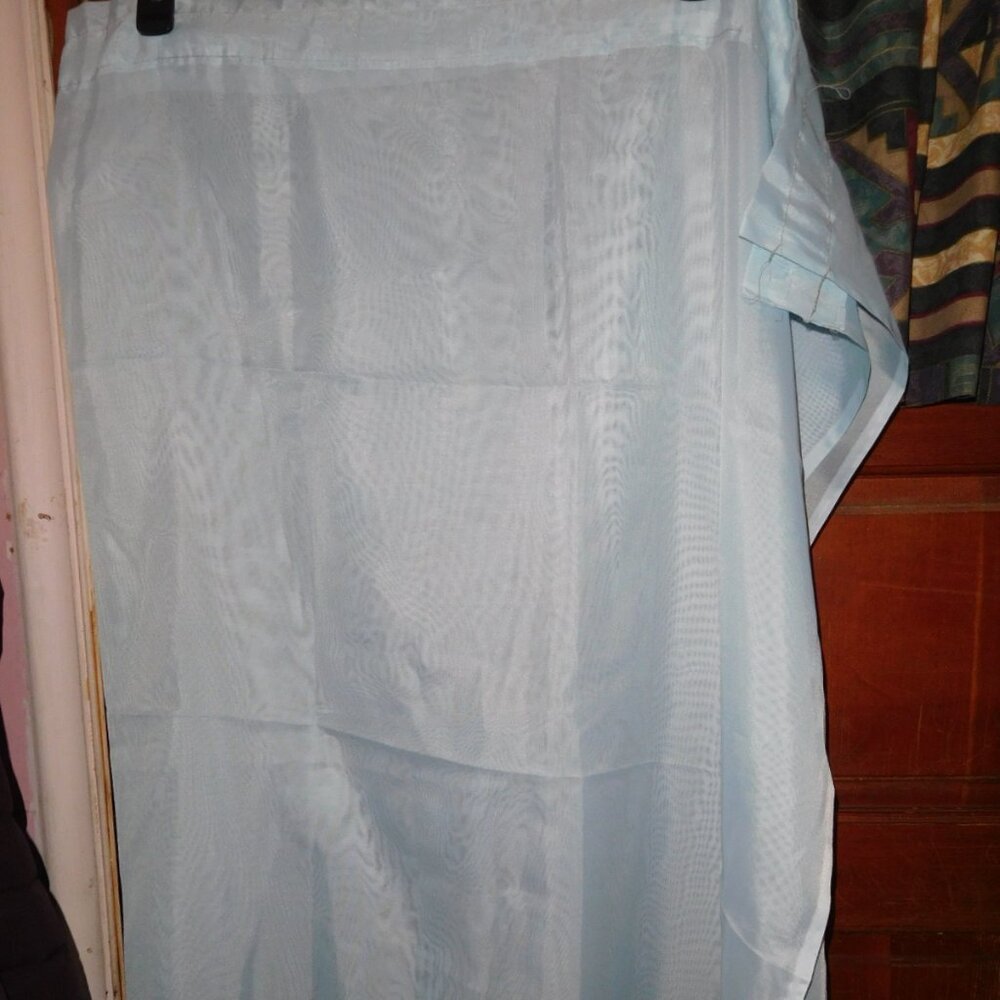 vintage blue sheer curtains set 39" long x 60" wide